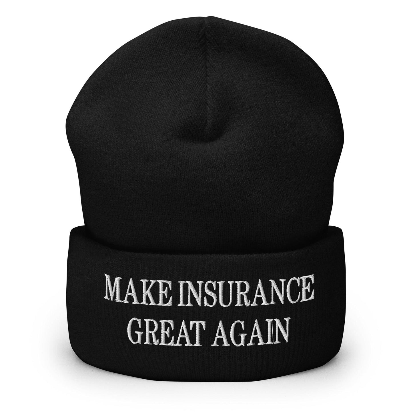Make It Great Again Embroidered Knit Cuffed Beanie - Black