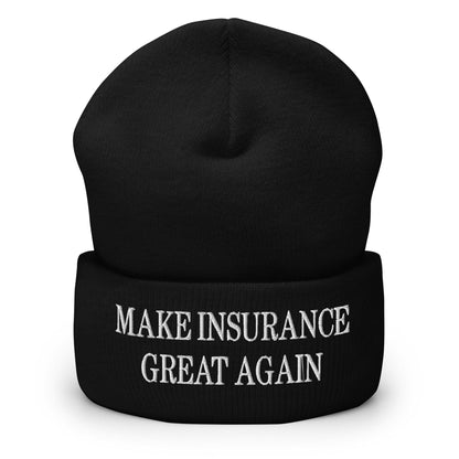 Make It Great Again Embroidered Knit Cuffed Beanie - Black