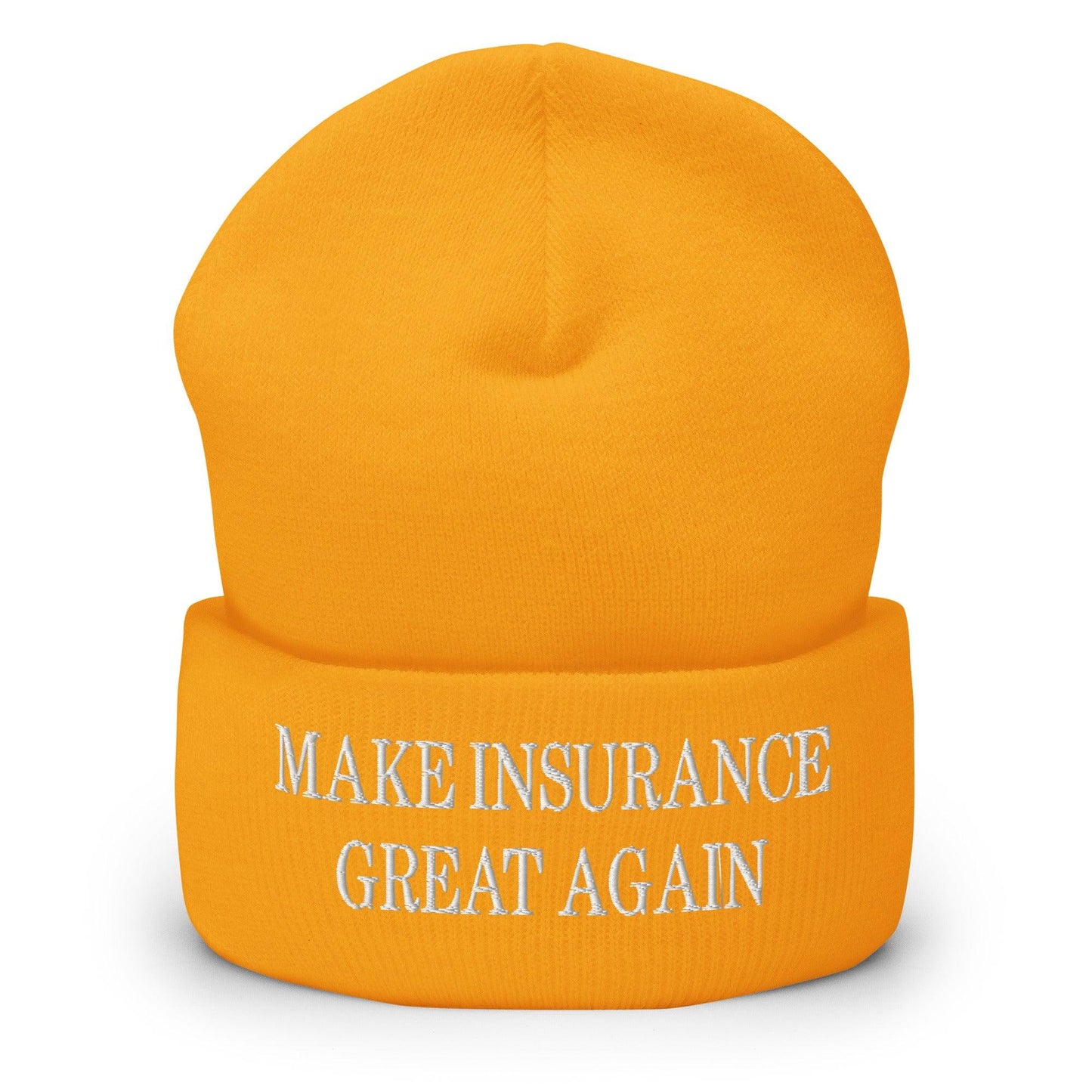 Make It Great Again Embroidered Knit Cuffed Beanie - Gold