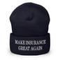Make It Great Again Embroidered Knit Cuffed Beanie - Navy