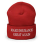 Make It Great Again Embroidered Knit Cuffed Beanie - Red