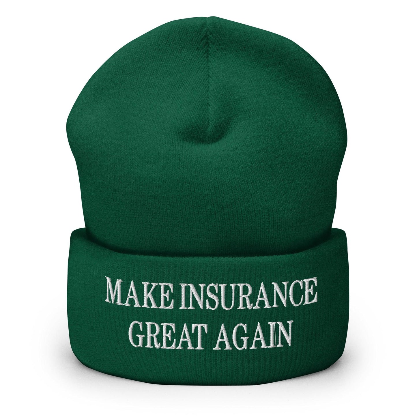 Make It Great Again Embroidered Knit Cuffed Beanie - Spruce
