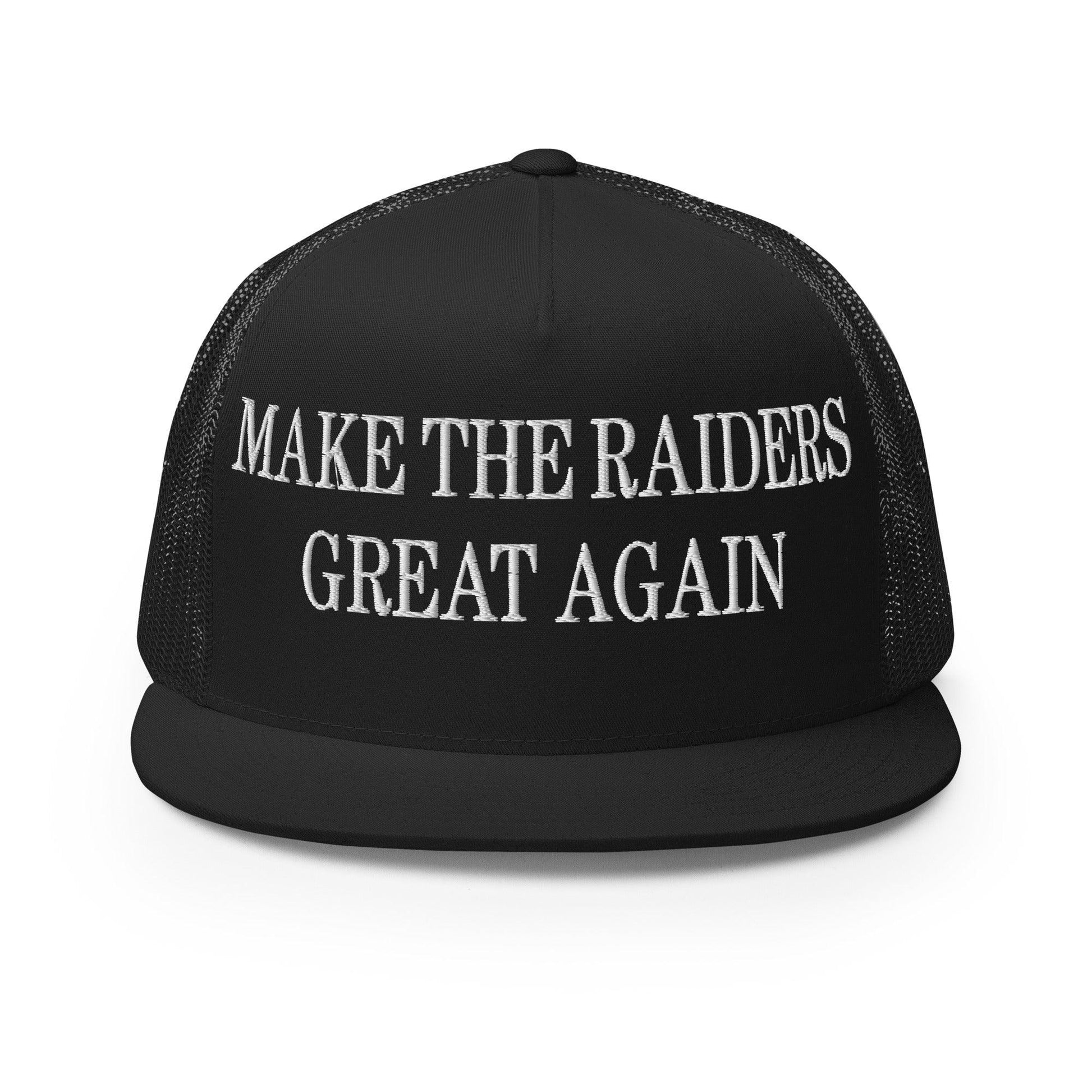Make Them Great Again Embroidered Mesh Flat Bill Brim Trucker Hat - Black
