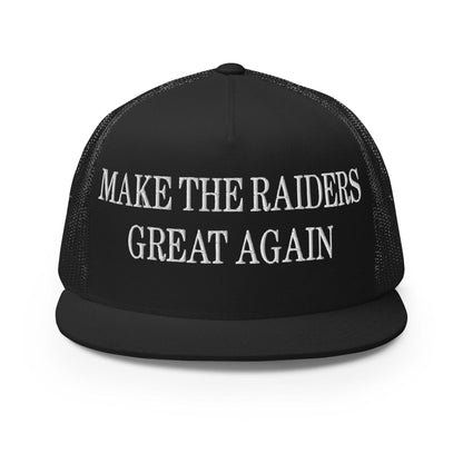 Make Them Great Again Embroidered Mesh Flat Bill Brim Trucker Hat - Black