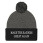 Make Them Great Again Knit Pom Beanie - Dark Heather Grey/ Black