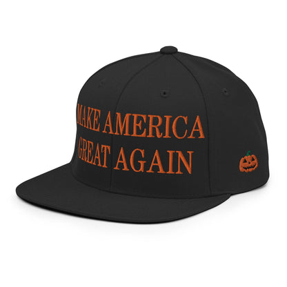 Make Us Great Again MAGA Halloween Flat Bill Brim Snapback Hat - Black - Headwear