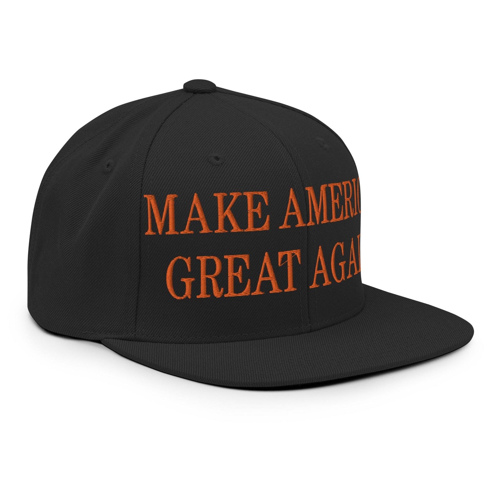 Make Us Great Again MAGA Halloween Flat Bill Brim Snapback Hat - Black - Headwear