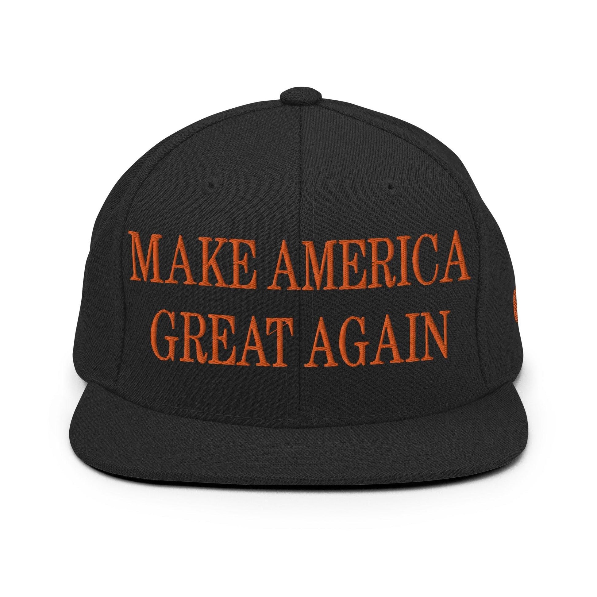 Make Us Great Again MAGA Halloween Flat Bill Brim Snapback Hat - Black - Headwear
