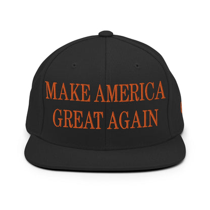 Make Us Great Again MAGA Halloween Flat Bill Brim Snapback Hat - Black - Headwear