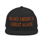 Make Us Great Again MAGA Halloween Flat Bill Brim Snapback Hat - Black - Headwear