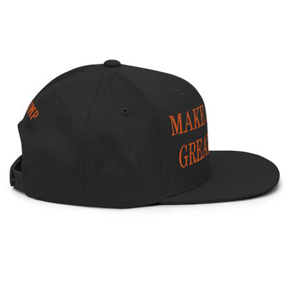 Make Us Great Again MAGA Halloween Flat Bill Brim Snapback Hat - Black - Headwear