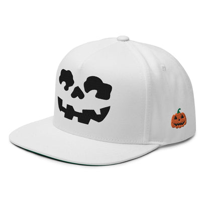 Make Us Great Again MAGA Skull Halloween Flat Bill Brim 5 Panel Snapback Hat - White / Only - Headwear