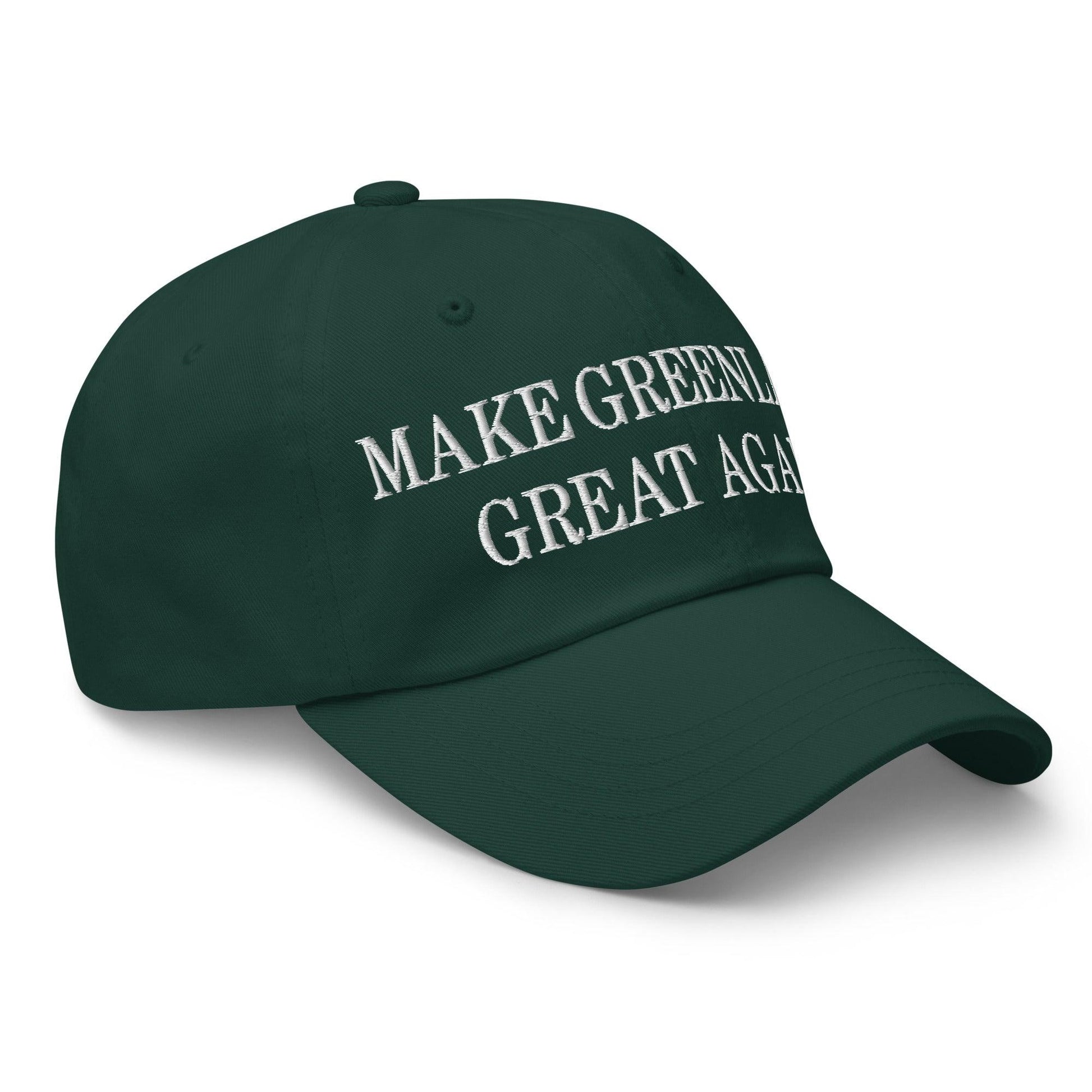 Dark green make Greenland great embroidered dad hat with cart button for stylish accessory