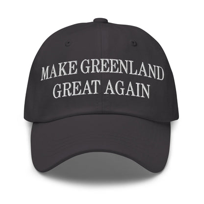 Dark gray Make Greenland Great Embroidered Dad Hat with cart button for easy purchase