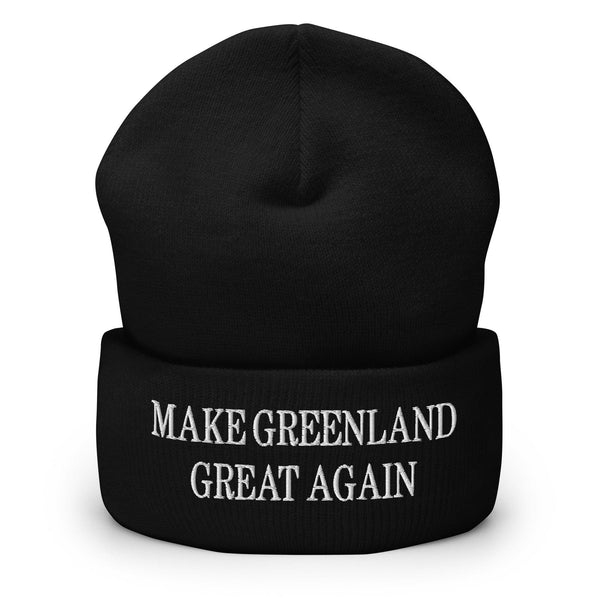 Make Greenland Great Again Embroidered Knit Cuffed Beanie - Black