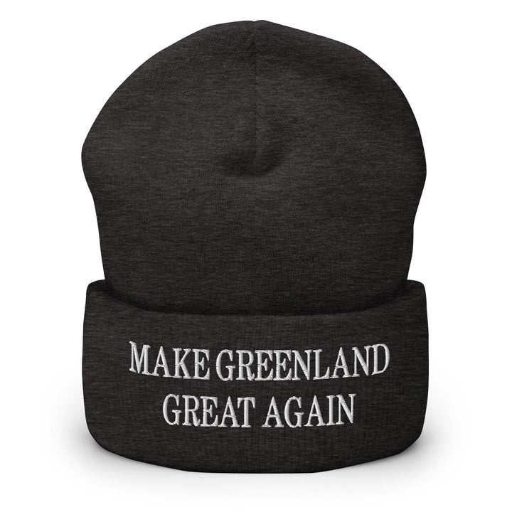 Make Greenland Great Again Embroidered Knit Cuffed Beanie - Dark Grey