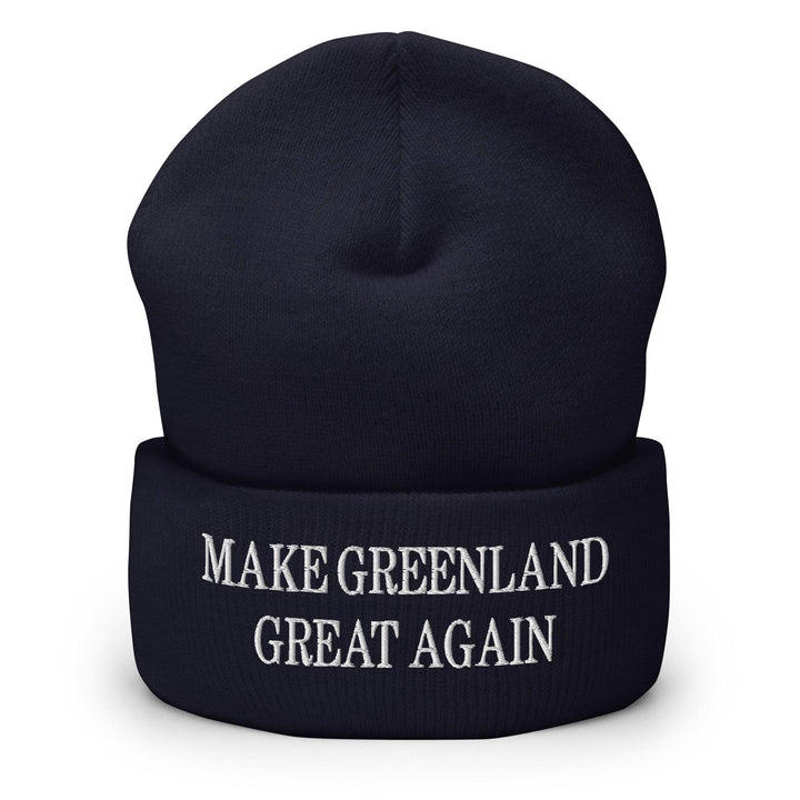 Make Greenland Great Again Embroidered Knit Cuffed Beanie - Navy