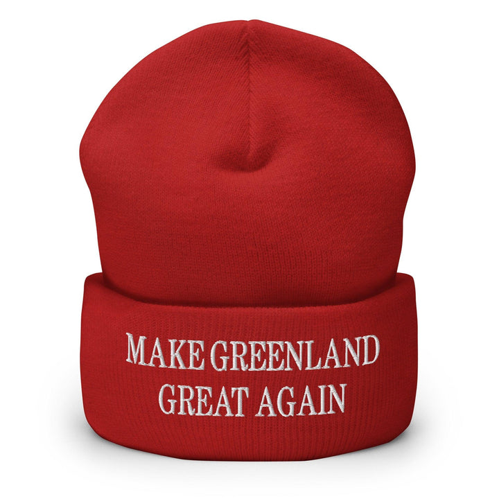 Make Greenland Great Again Embroidered Knit Cuffed Beanie - Red