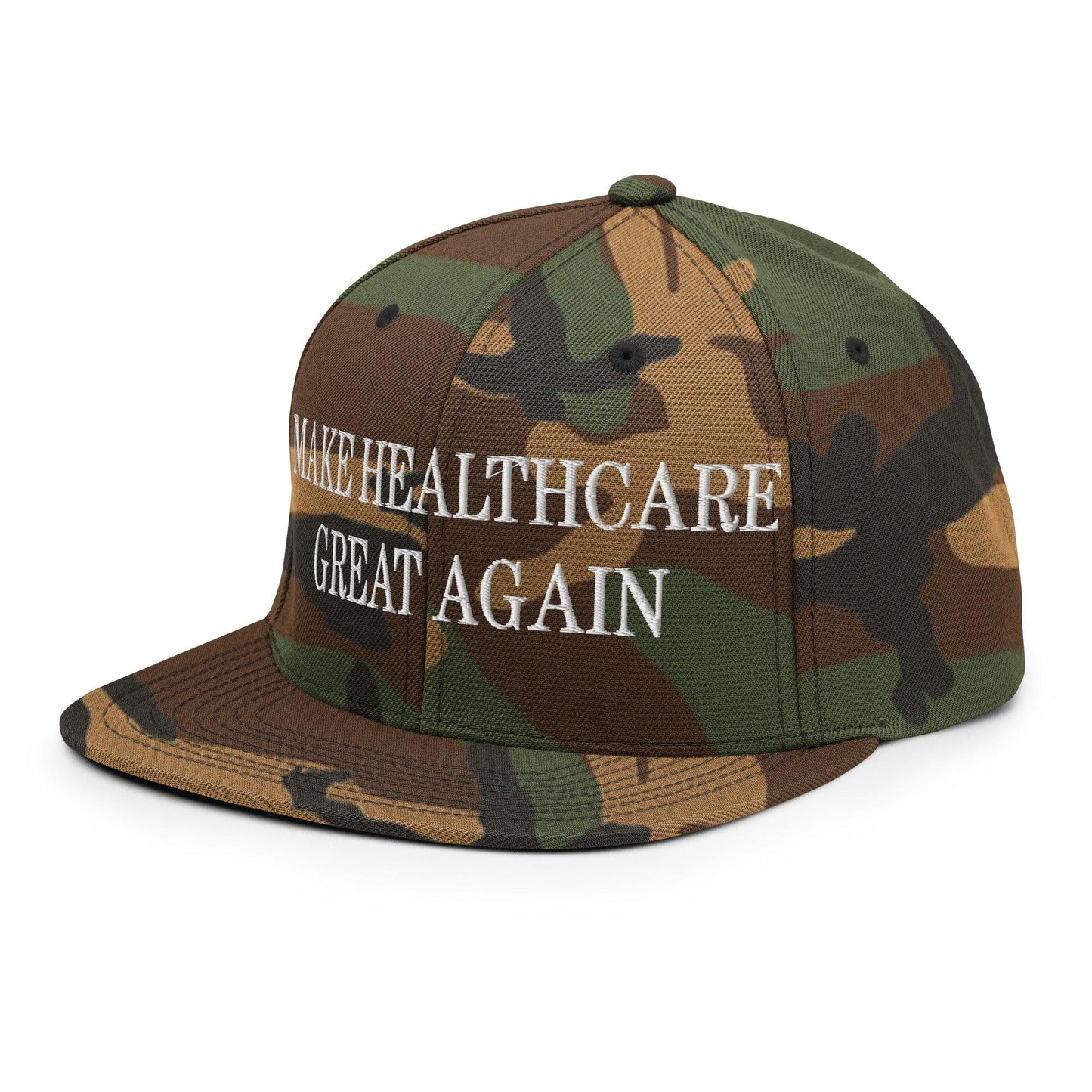 Make Healthcare Great Again Embroidered Flat Bill Brim Snapback Hat