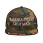 Make Healthcare Great Again Embroidered Flat Bill Brim Snapback Hat - Green Camo