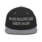 Make Healthcare Great Again Embroidered Flat Bill Brim Snapback Hat - Black/ Silver