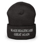 Make Healthcare Great Again Embroidered Knit Cuffed Beanie - Dark Grey
