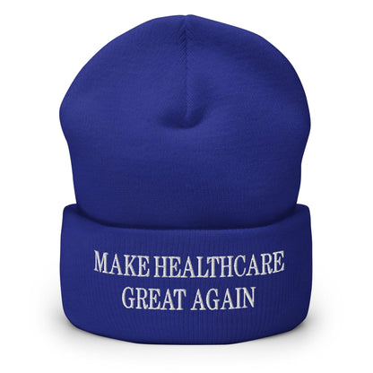 Make Healthcare Great Again Embroidered Knit Cuffed Beanie - Royal