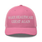 Make Healthcare Great Again Embroidered Mesh Trucker Hat - Pink