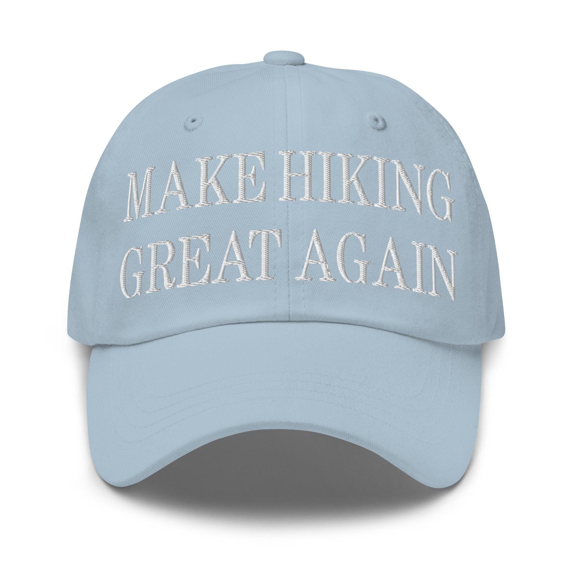 Make Hiking Great Again Embroidered Dad Hat - Light Blue