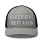 Make Hiking Great Again Embroidered Mesh Trucker Hat - Heather/ Black