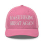 Make Hiking Great Again Embroidered Mesh Trucker Hat - Pink