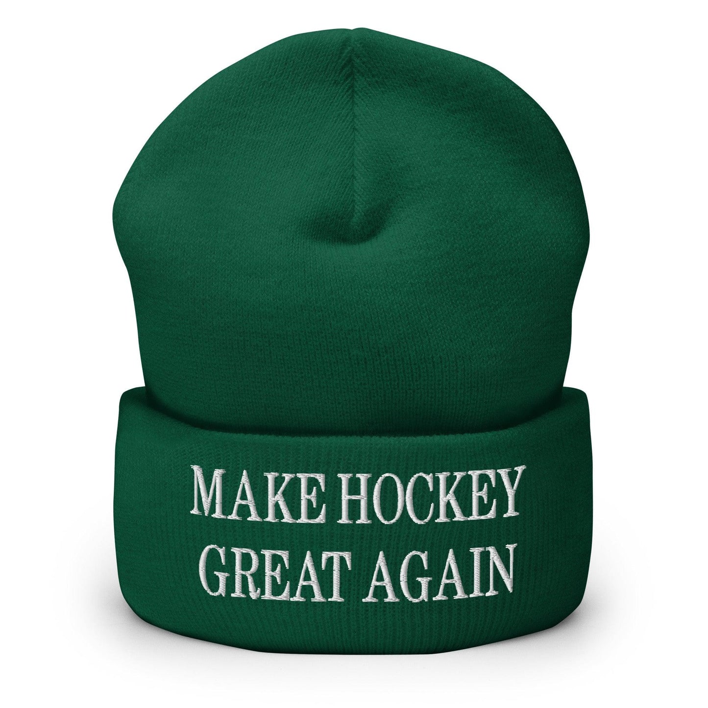 Make Hockey Great Again Embroidered Knit Cuffed Beanie - Spruce