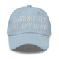 Make Hockey Violent Again Embroidered Dad Hat - Light Blue