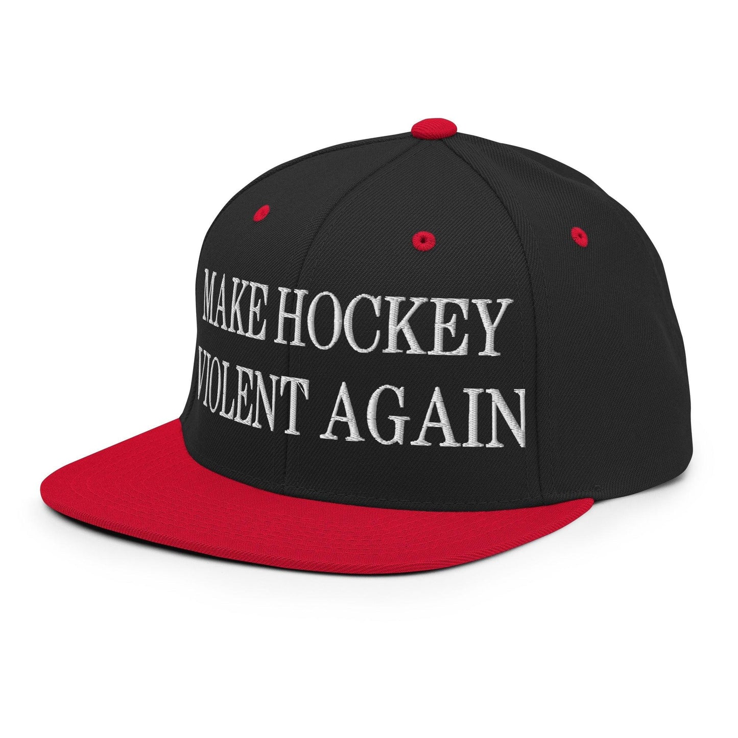 Make Hockey Violent Again Embroidered Flat Bill Brim Snapback Hat