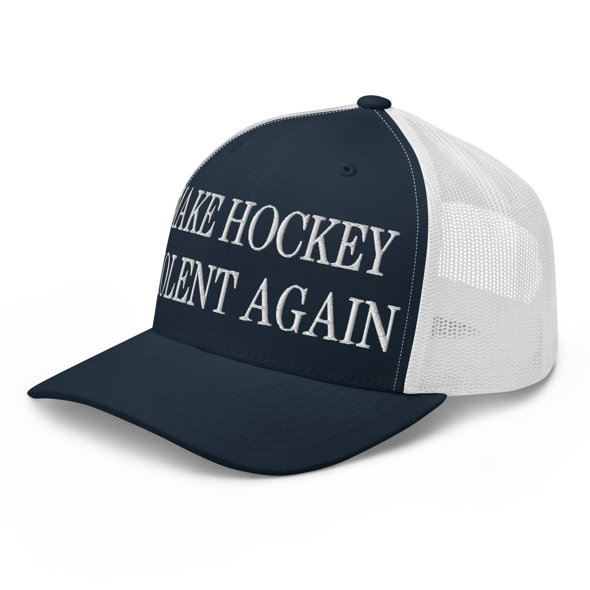 Make Hockey Violent Again Embroidered Mesh Trucker Hat