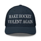 Make Hockey Violent Again Embroidered Mesh Trucker Hat - Navy