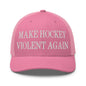 Make Hockey Violent Again Embroidered Mesh Trucker Hat - Pink