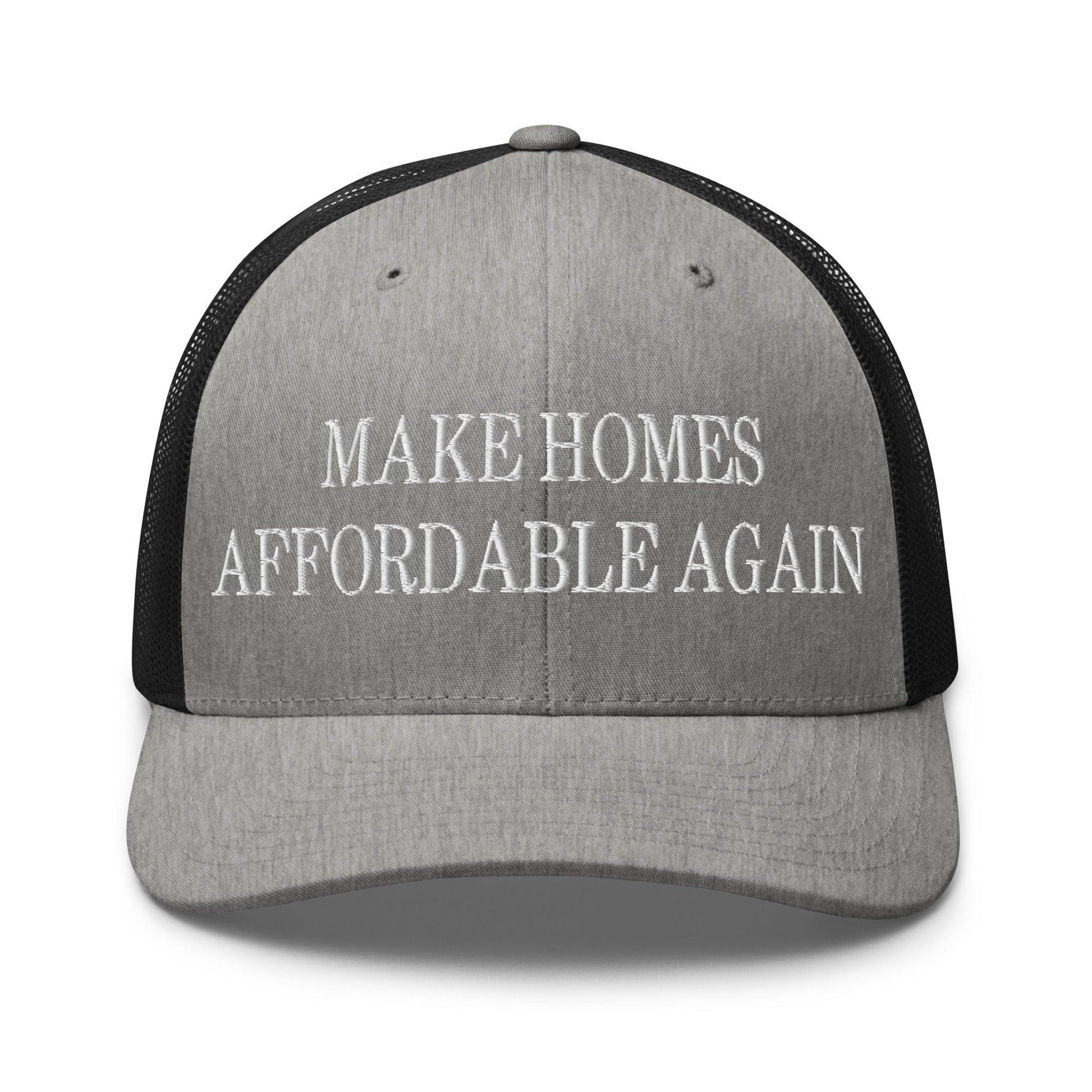 Make Homes Affordable Again Embroidered Mesh Trucker Hat - Heather/ Black