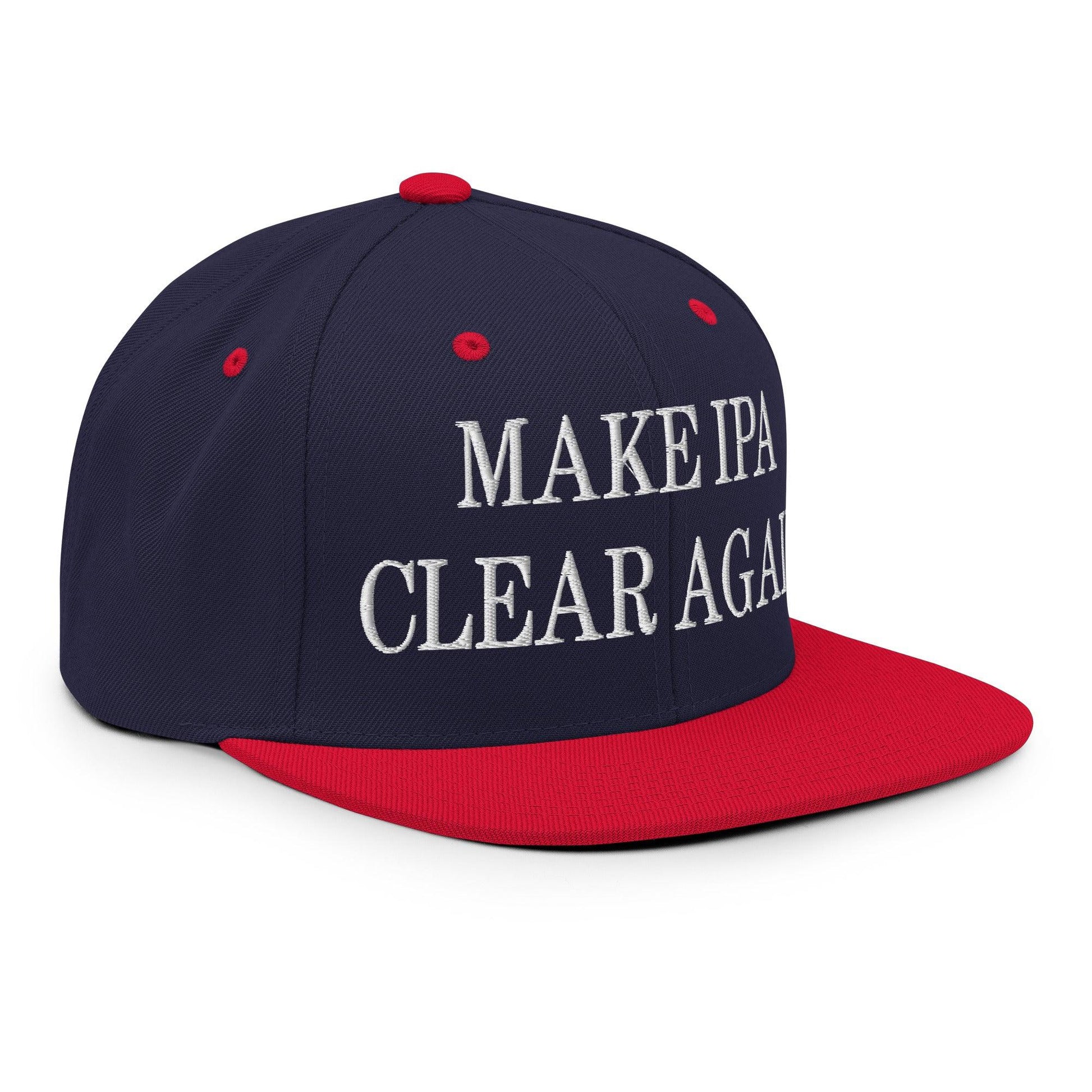 Make IPA Clear Again Embroidered Flat Bill Brim Snapback Hat