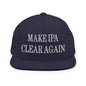 Make IPA Clear Again Embroidered Flat Bill Brim Snapback Hat - Navy