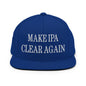 Make IPA Clear Again Embroidered Flat Bill Brim Snapback Hat - Royal Blue