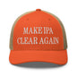 Make IPA Clear Again Embroidered Mesh Trucker Hat - Rustic Orange/ Khaki