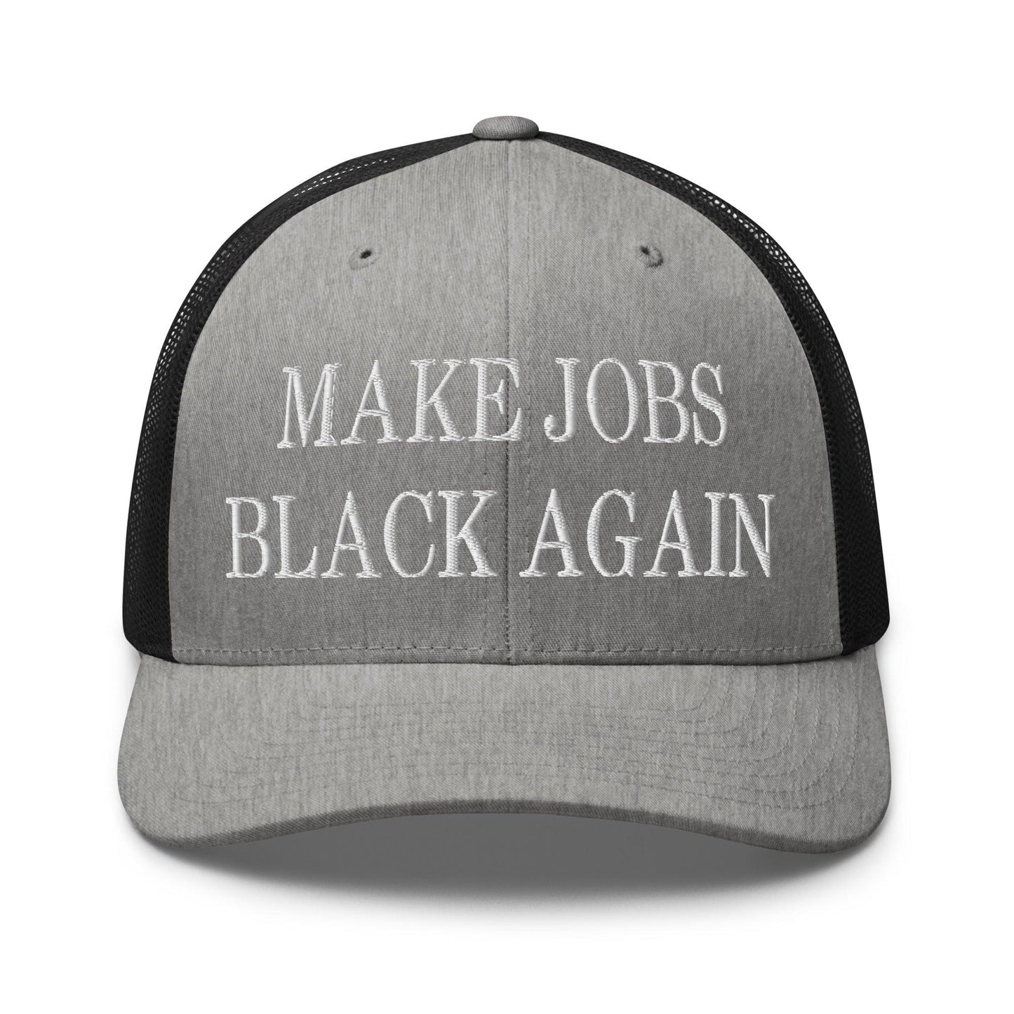 Make Jobs Black Again Embroidered Mesh Trucker Hat - Heather/