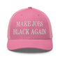 Make Jobs Black Again Embroidered Mesh Trucker Hat - Pink