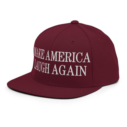 Make Us Laugh Again Flat Bill Brim Snapback Hat