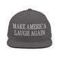 Make Us Laugh Again Flat Bill Brim Snapback Hat - Dark Grey
