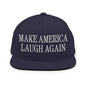 Make Us Laugh Again Flat Bill Brim Snapback Hat - Navy