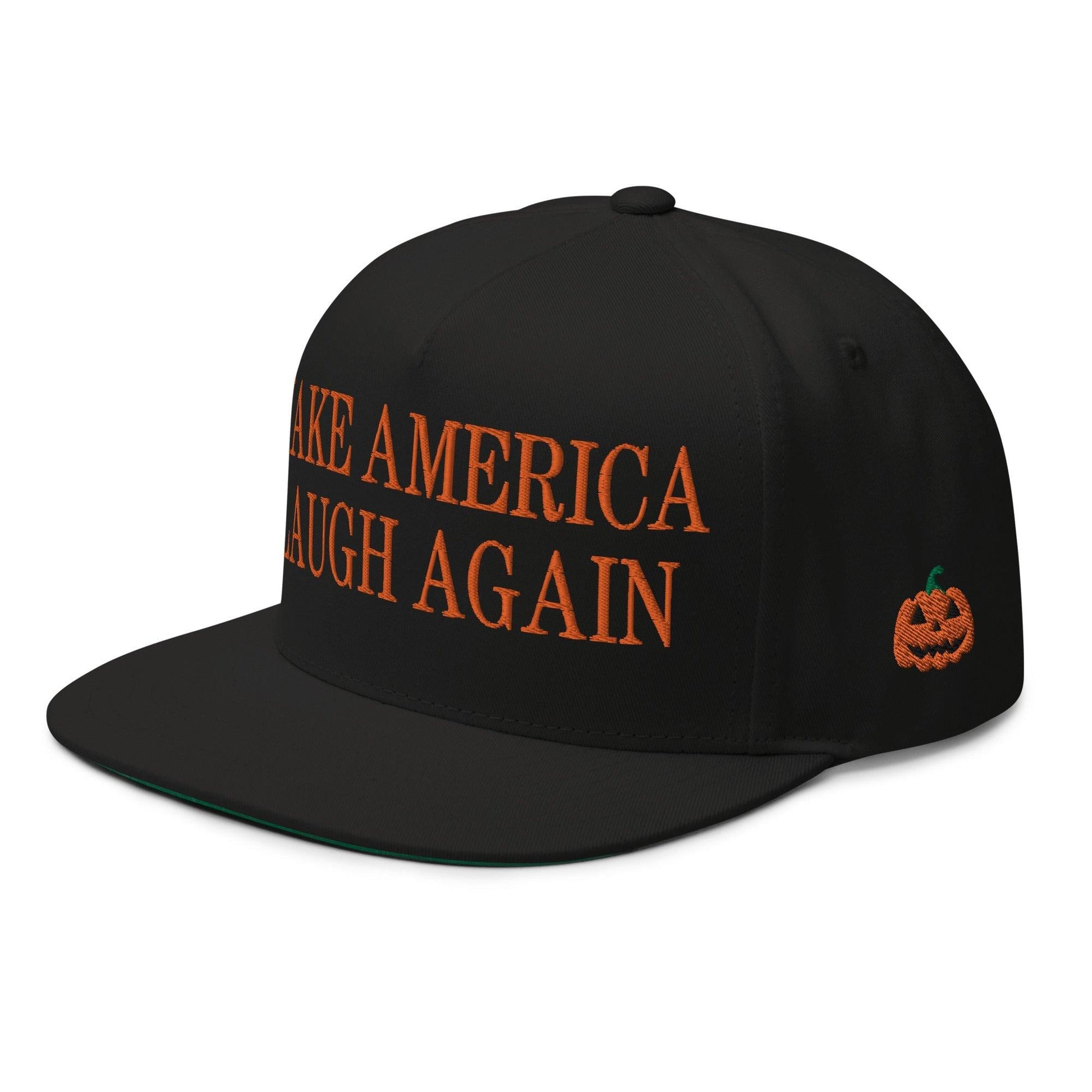 Make Us Laugh Again MALA Halloween Embroidered Flat Bill Brim 5 Panel Snapback Hat