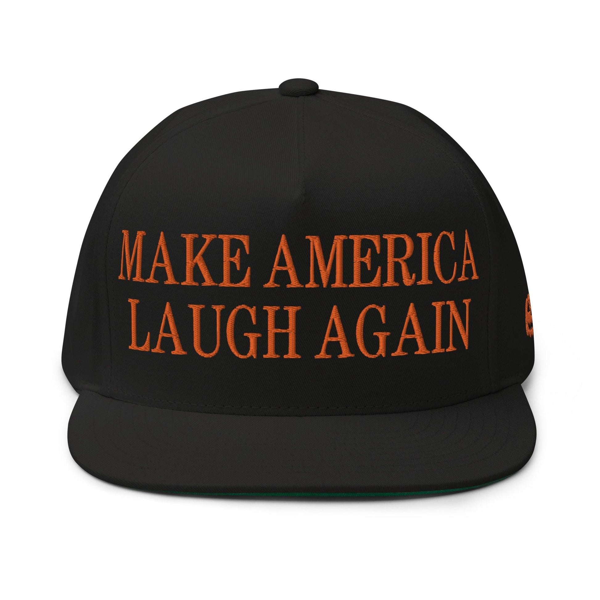 Make Us Laugh Again MALA Halloween Embroidered Flat Bill Brim 5 Panel Snapback Hat