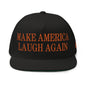 Make Us Laugh Again MALA Halloween Embroidered Flat Bill Brim 5 Panel Snapback Hat